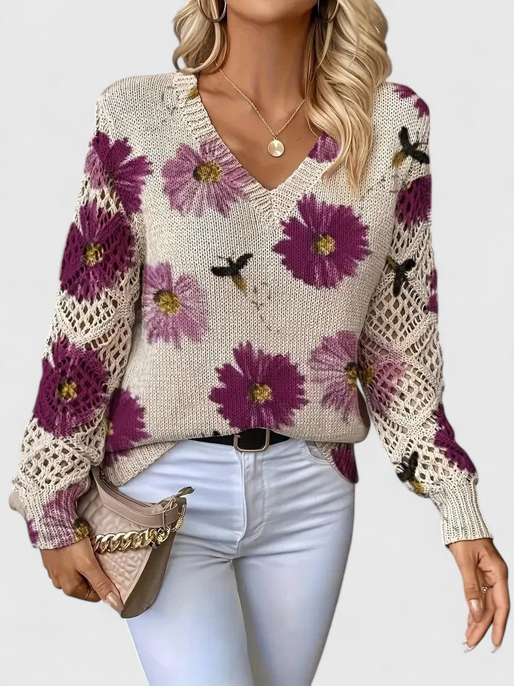 Celianne™ |  Floral Knit Sweater