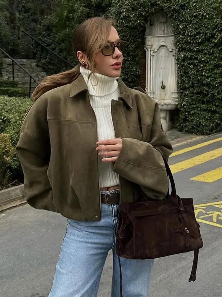Aveline™ | Oversized Faux Suede Jacket
